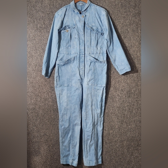 Alex Mill Pants - ALEX MILL Indigo Dyed Expedition Linen Cotton Blend Jumpsuit Size L